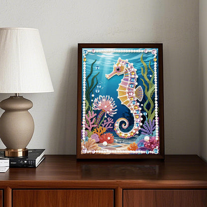 Stalente Pearl Diamond Painting Kits for Adults Seahorse, 5D Special Shape Diamond Art Kits for Beginners, Crystal Rhinestones Diamond Painting for Home Wall Decoration Gift 12×16inch, Animal