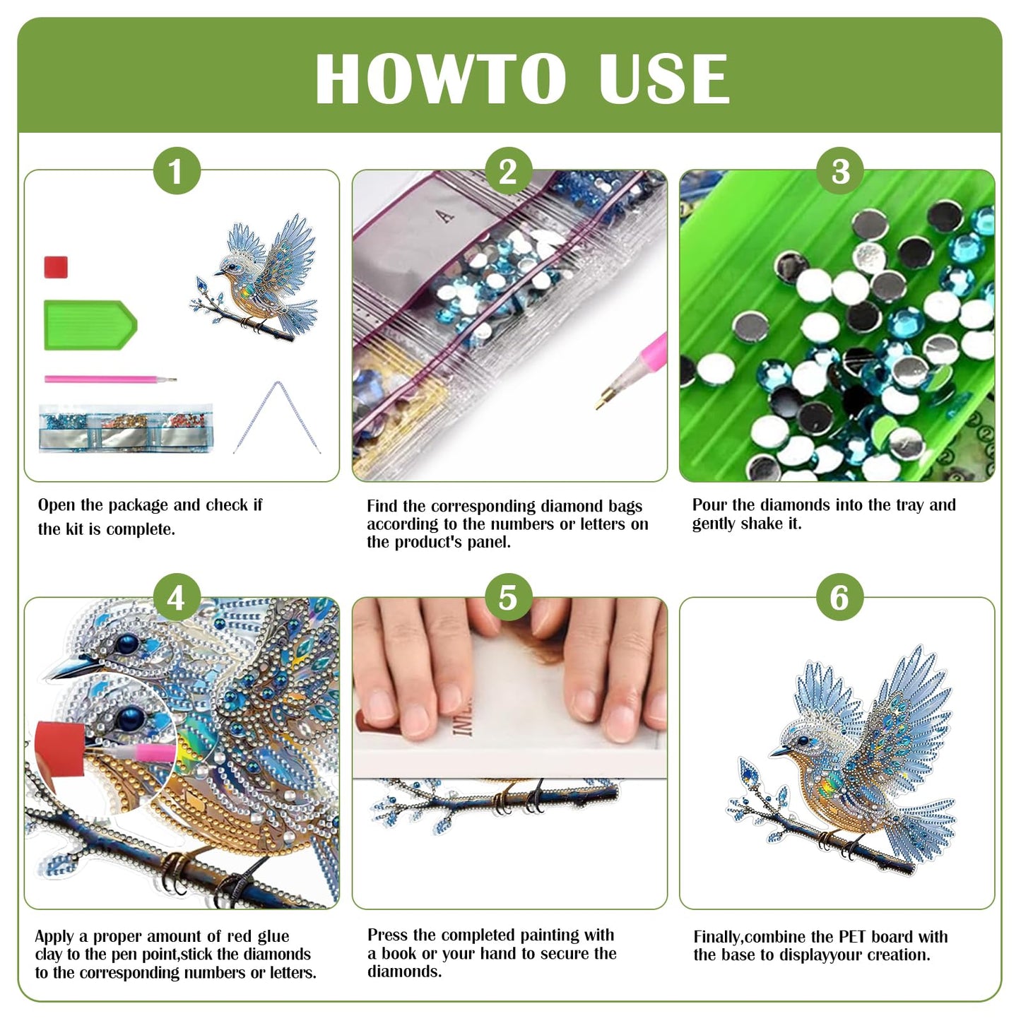 Sulunmo Diamond Art Hanging Kit, Diamonds Art Painting Pendant for Adults, DIY Gem Painting Board Kit for Window Door(Pendant-Fantasy-Bird-425)