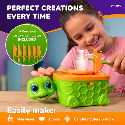 Precision Mini Pottery Wheel for Kids - Complete DIY Pottery Studio Kit with High Power Motor & Air Dry Clay - Create 12 Miniature Projects - Great for Kids Ages 8-12, Engineered for Perfect Creations