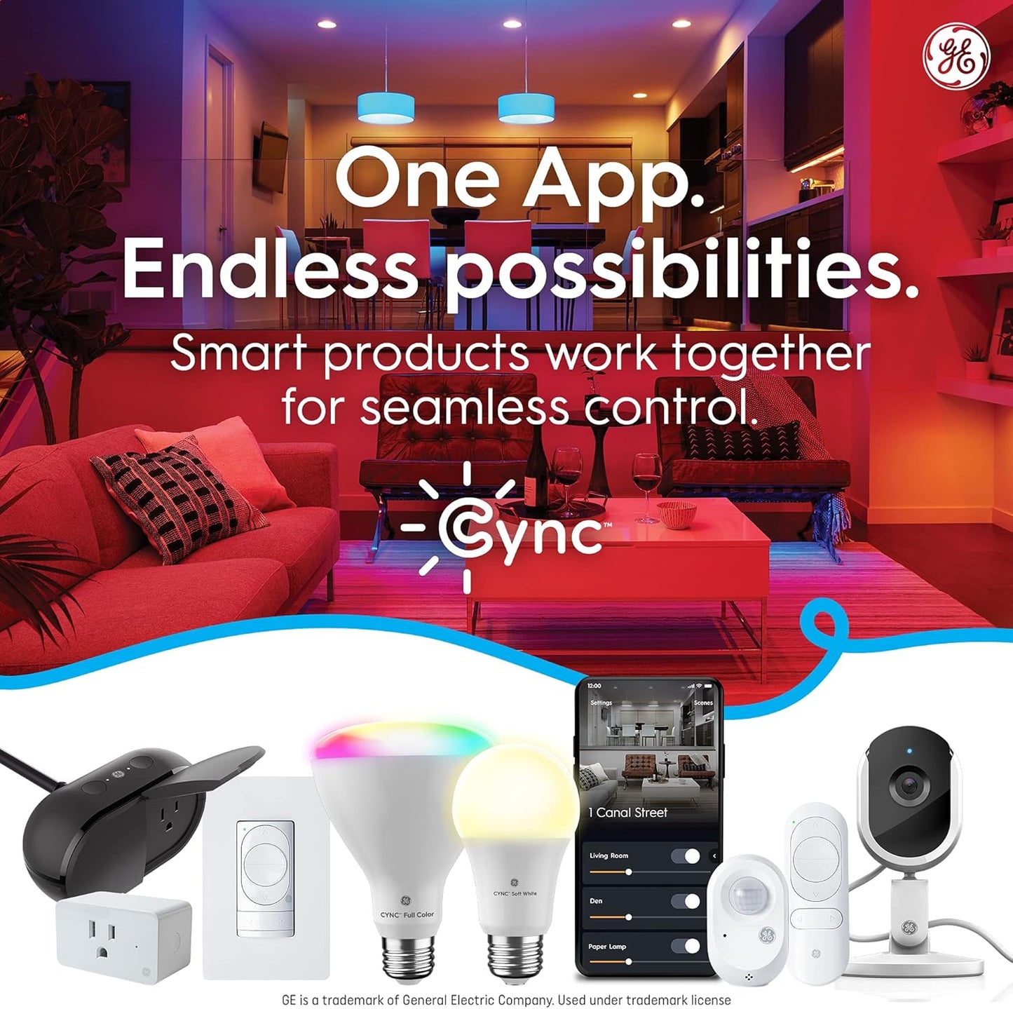 GE Lighting 252811 Voice Control Cync C-Life Smart Plug