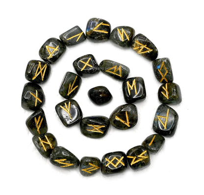 Amazing Gemstone Labradorite Crystal Runes Set of 25 Engraved Rune Stones with Runes Book PDF