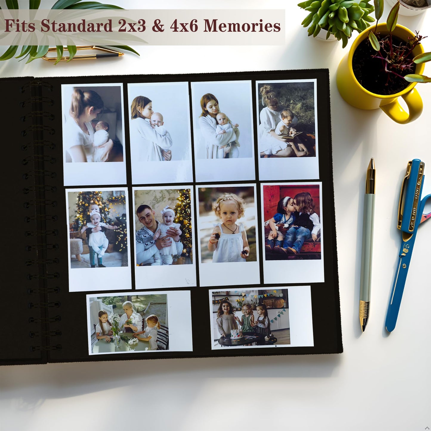 DIY Scrapbook Album 10x10 Inch 40 Pages (20 Sheets) – Hardcover Kraft Paper Photo Book, Blank Memory Scrap Book for DIY Crafts, Wedding, Anniversary, Black