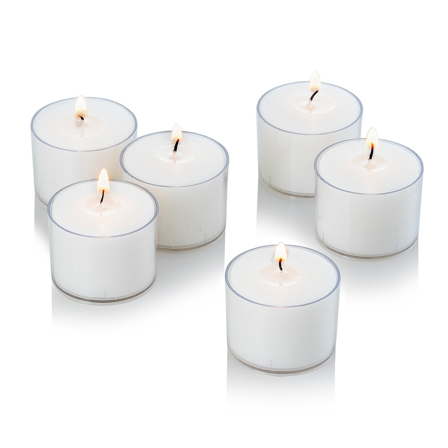 White Tea Light Candles with Clear Cup – Box of 24 – Extended Burn Time 10 Hour – Unscented and Smokeless Tealight – Perfect for Wedding, Party, Hotels, Restaurants