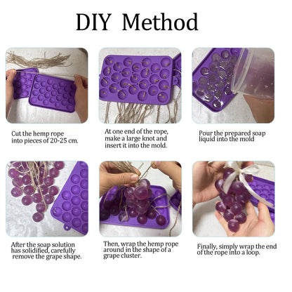 Silicone DIY Soap Making Kit Grape Soaps Molds Exquisite Mold for Handmade Soap Making Gift (Without Soaps)