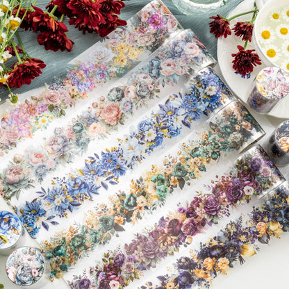 Alideco 6pcs Decorative Adhesive Tapes Botanical Landscaping PET Tape Great for Bullet Journal Supplies, Arts, Scrapbook, DIY Crafts, Planners (fanhuasiji)