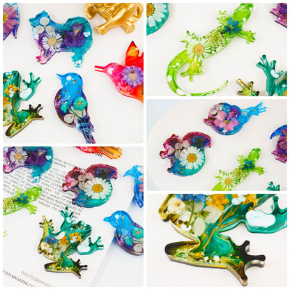 Pulcher Resin Molds, 16 Marine Terrestrial Amphibious Animals Keychain Making Silicone Mold for Epoxy Resin Casting Craft DIY Pendants Ornaments Decoration Gift