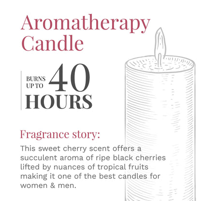 Candle-lite Scented Juicy Black Cherries Fragrance, One 10oz. 3-Wick Aromatherapy Candle with 20-40 Hours of Burn Time, Dark Red Color, 10 oz (Pack of 4)