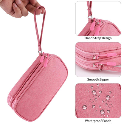 Pink Travel Gadget Bag - Ultimate Cable &accessories Organizer for Chargers, Phones & Memory Cards