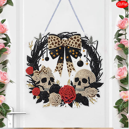 STGLCR Diamond Art Kit for Adults, Special Shaped Crystal Skull Pendant, Halloween Diamond Painting Suncatcher,DIY Rose Ornament Hanging Art Acrylic Board Wreath, DIY Home Decor, 7.7 Inch