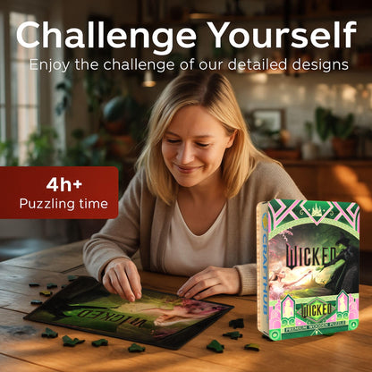 Wicked Puzzle – Everyone Deserves The Chance to Fly – A3 Size – Wooden Jigsaw Puzzles for Adults – 212 Unique Shaped Pieces – Officially Licensed Merchandise – 9.4" x 12.3" - 14+
