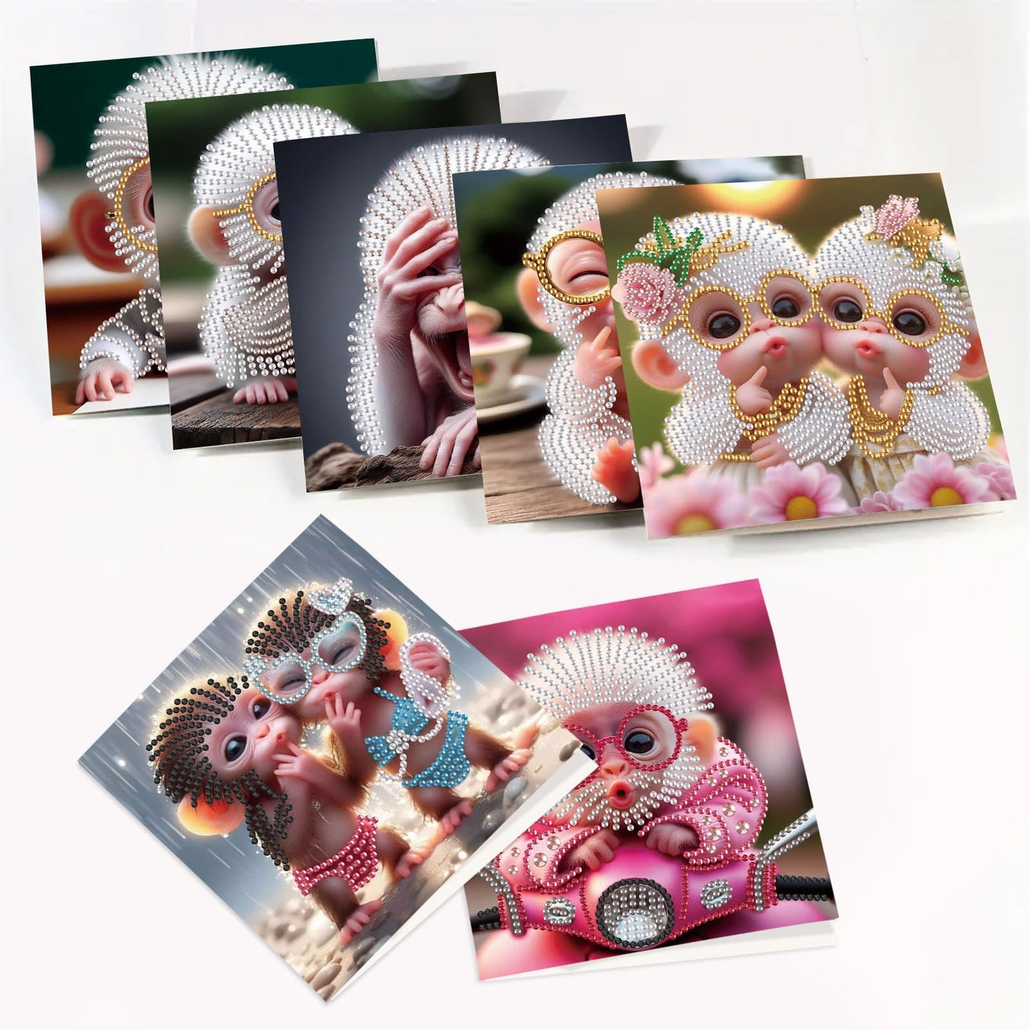 Focart Diamond Painting Greeting Card Kit, Special Shaped Diamonds Painting, DIY Handcraft for Relatives and Friends with Wishes,Unique Design Crafting for Birthday or Holiday Cards