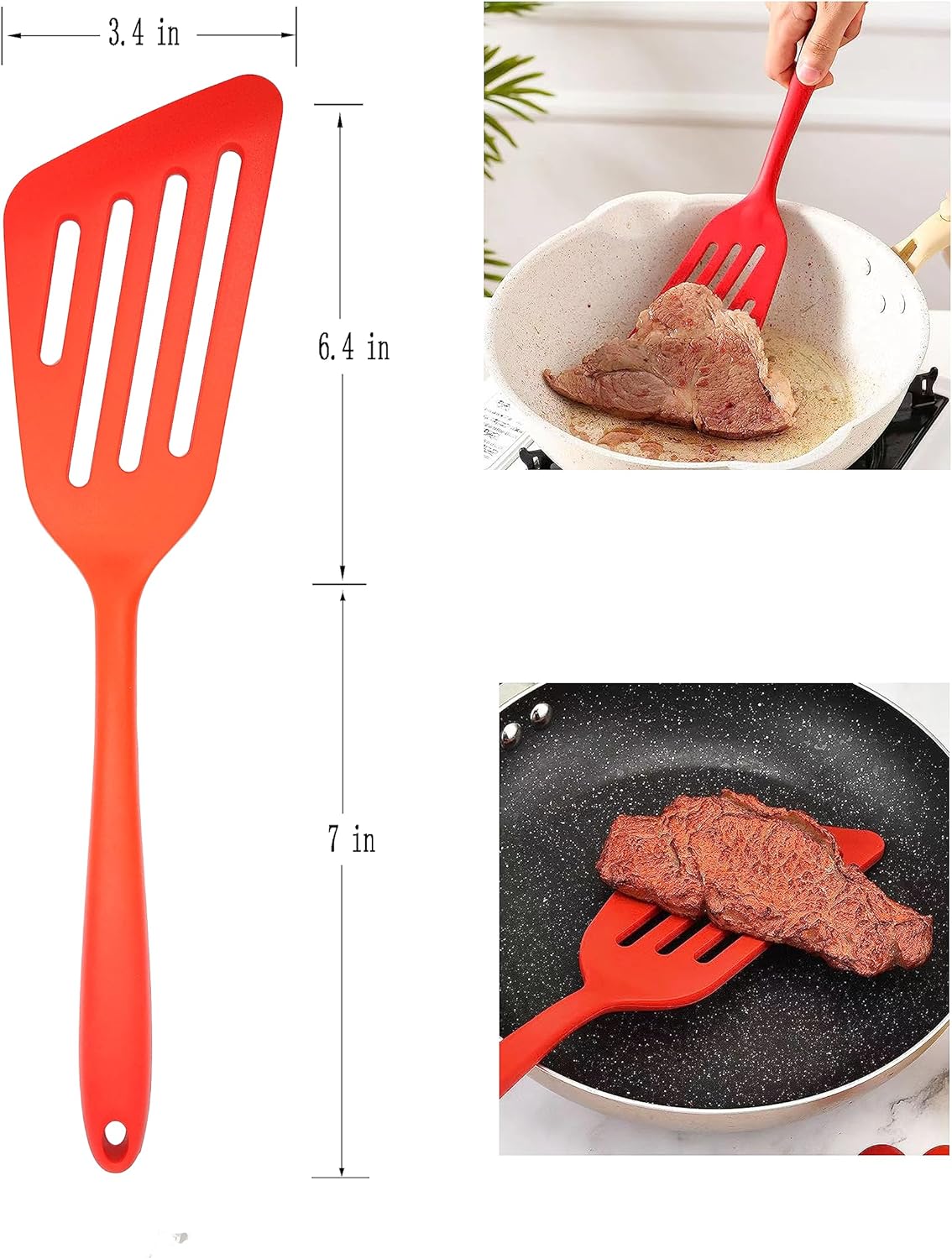 Red Silicone Kitchen Cooking Utensil Sets, Nonstick Heat Resistant Cooking Tools for Cookware
