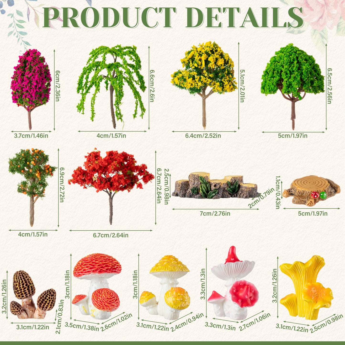 Poen 70 Pcs Fairy Garden Accessories Mini Garden Kit Miniature Fairy Figurines Landscape Decor with Mini Bridge Pond Mountain House Figurines Swan Ladybug Butterfly Figures Bulk for Dollhouse Craft