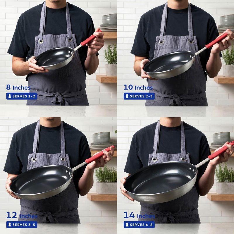 Tramontina Professional 12-Inch Ceramic Non Stick Large Frying Pan, Heavy-Gauge Aluminum Skillet with Ceramic Nonstick Coating, Dishwasher and Oven Safe, Black