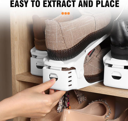 20 Pack 4 50% Closet TOPNEW Shoe Slots Organizer Shoe Stacker for a Pair of Shoes Levels Adjustable Shoe Space Saver