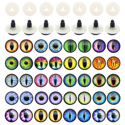 Julie Wang 40PCS 9MM Dragon Safety Eyes Animal Crafts Making Amigurumi Crochet Project DIY Supplies for Adult Artist Model Enthusiast with Washer 0.35inches