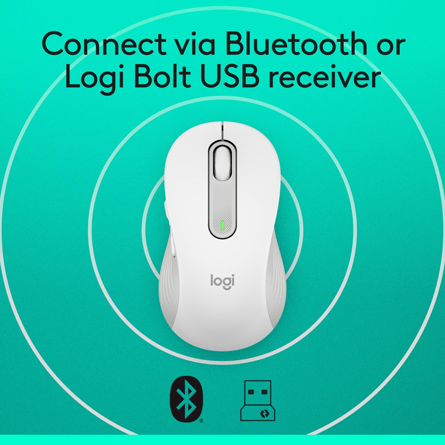 Logitech Wireless Mouse Signature M650 L Full Size - Large Hands, 2-Year Battery, Silent Clicks, Customizable Buttons, Bluetooth, PC/Mac/Chromebook - Black, Right-Handed, Large