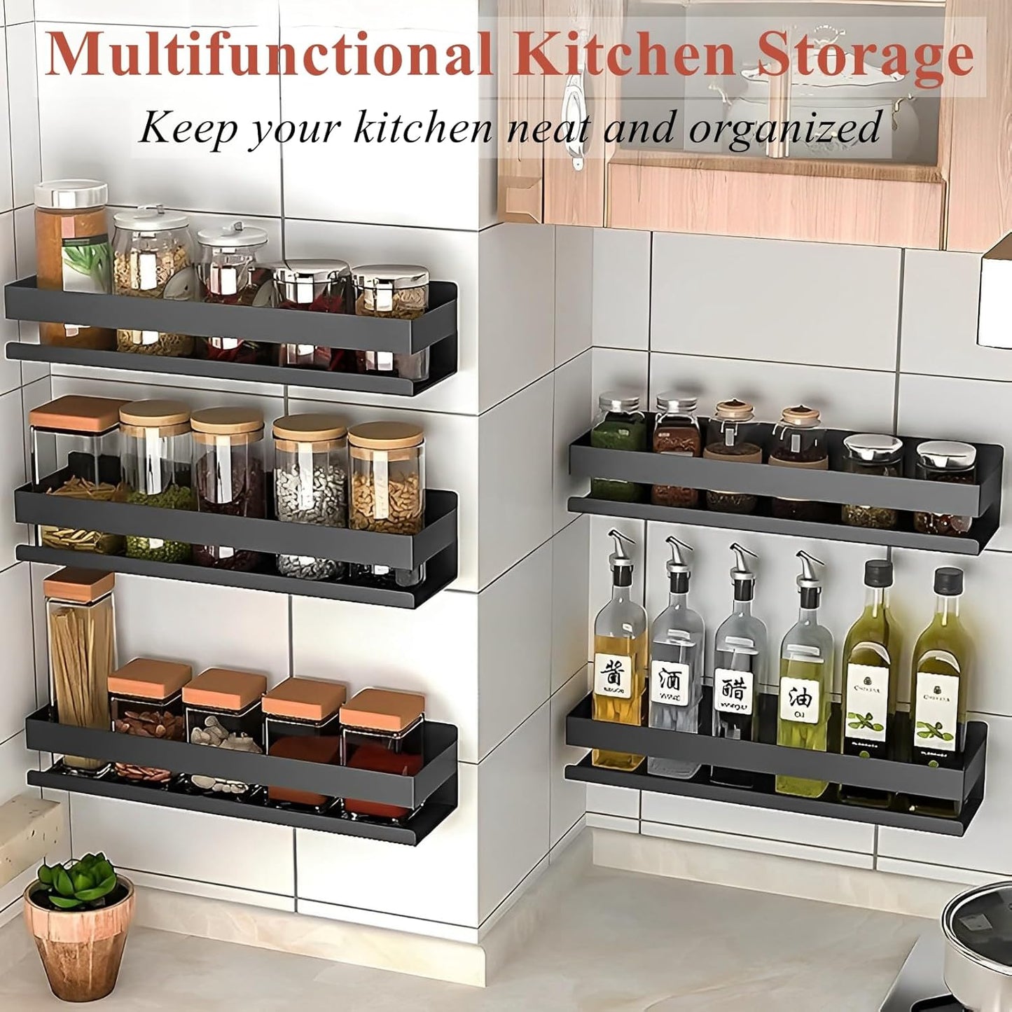 15.7inches Stainless Steel Wall Mounted Floating Shelves for Kitchen,Bathroom,Living Room Storage Shelf,Rust