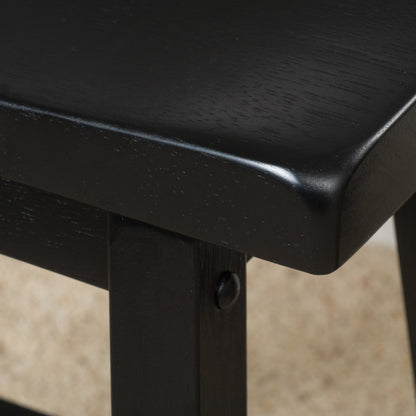 Christopher Knight Home Pomeroy 24" Saddle Stools, 2-Pcs Set, Black