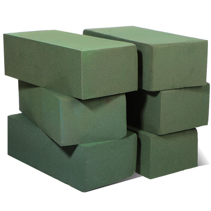 Ckhoid 6 Pcs Large Floral Foam Blocks for Fresh and Artificial Flowers Each (9" L x 4.1" W x 2.6" H) Wet and Dry Flower Foam for Wedding, Birthdays, Home and Garden Decorations (Green)