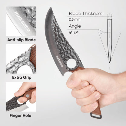 Matsato Chef Knife - Kitchen Knife for Cooking, Chopping. Japanese Steel Knife for Home, BBQ, Balance & Control, 6.3 Inch
