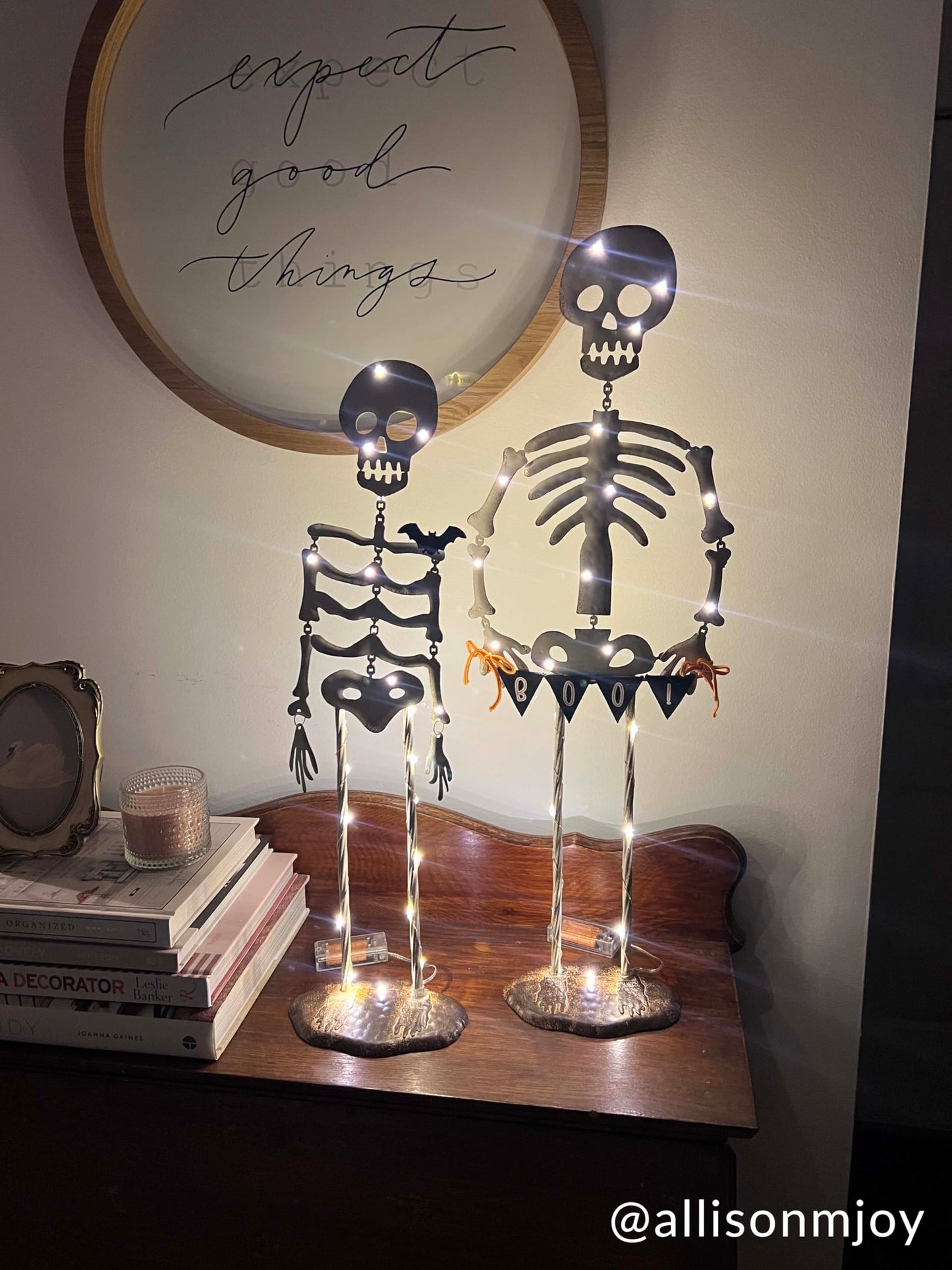 Mud Pie Halloween Large Light Up Skeleton Sitter