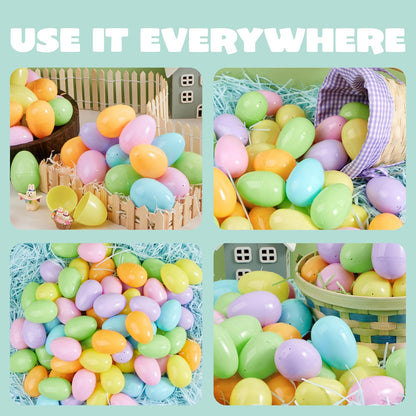 3.15" 25PCS JOYIN Pastel Easter Eggs, Large Plastic Eggs, Empty Colorful Fillable Eggshells for Easter Hunt, Party