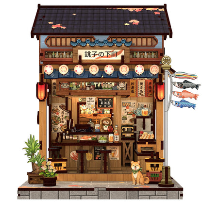 Cutefun Book Nook Kit - DIY Miniature Dollhouse Kit for Adults, Teens and Beginners, Japanese Booknook Tiny House Bookshelf Decor 3D Wooden Puzzles, Gifts for Friends and Family (Japanese Izakaya)