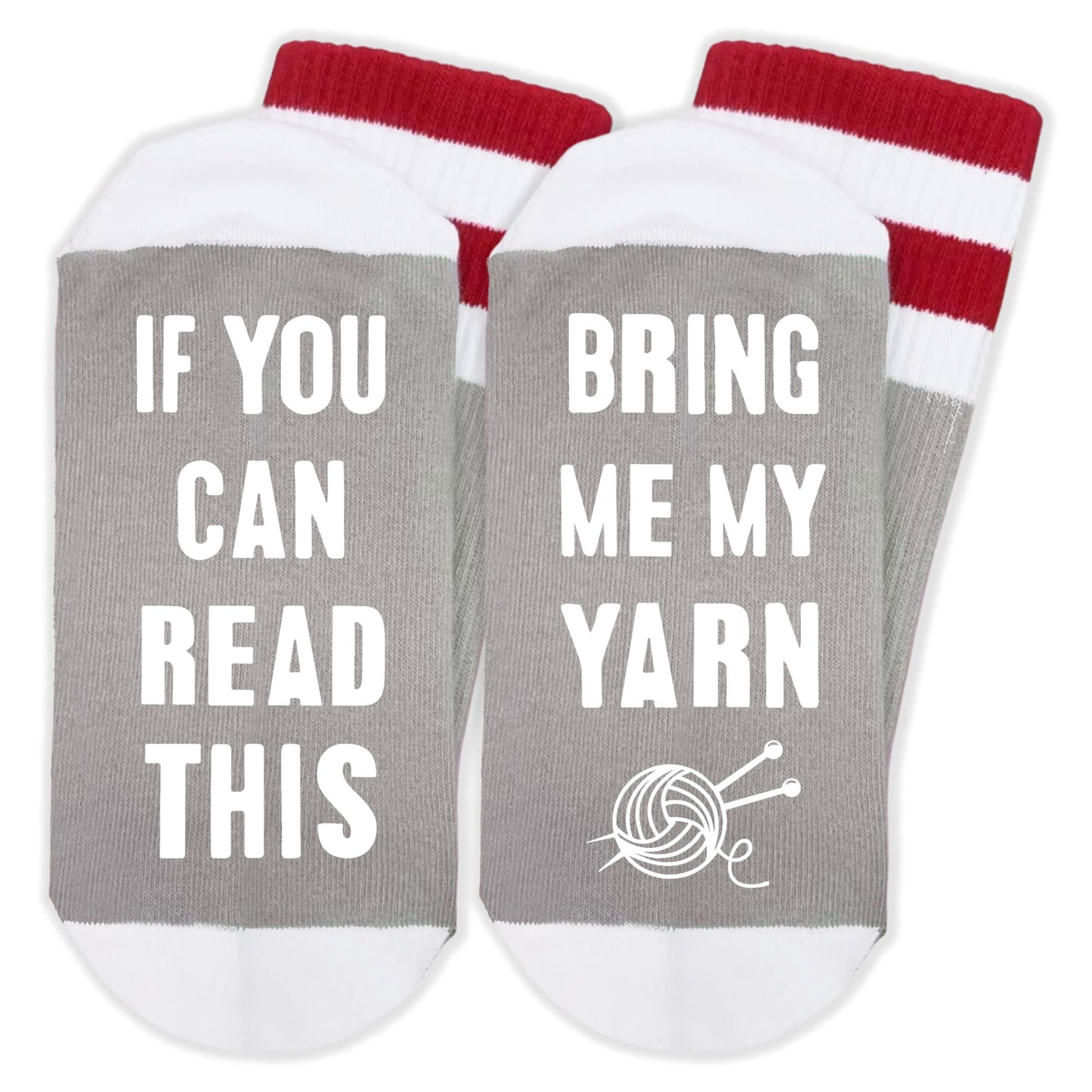 EJGFS Funny Knitting Themed Socks-If You Can Read This, Bring Me My Yarn-Socks Gifts for Grandma, Mom, Favors for Birthday, Christmas, Thanksgiving, Mother’s Day, etc. (074)