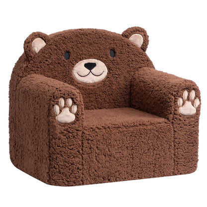 1-6, ALIMORDEN Animal Kids Chair,Sherpa Soft Kids Chair with Washable Cover, Comfy Kids Armchair for Toddlers Ages