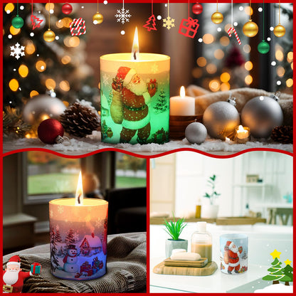 Electricwise Christmas Scented Candle Gift Set for Women, Candles Can Change Into 7 Colors, Winter Candle with 7.6oz Soy Wax Fir Holiday Candles for Christmas Women Gift(Santa Claus)