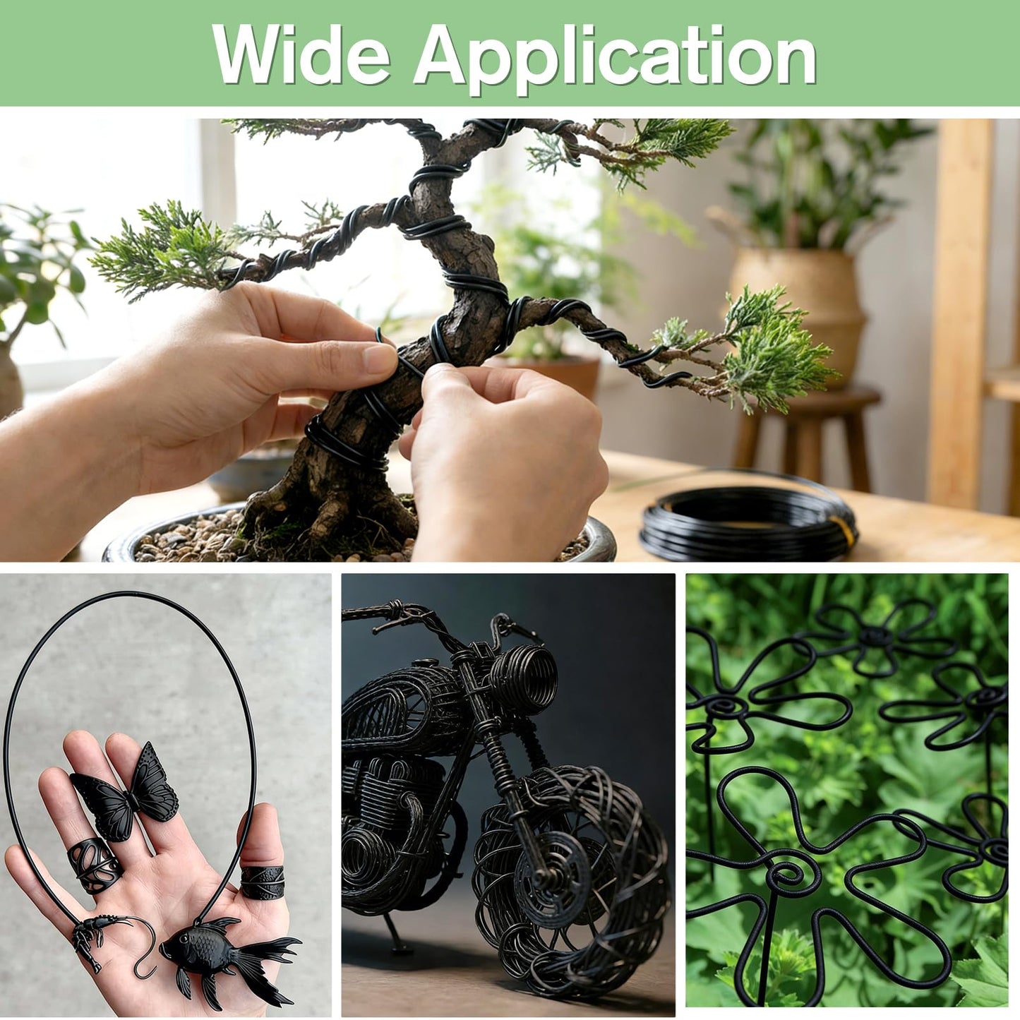 Little pot friend Bonsai Wire Kit, 147 Feet Total 5 Sizes Aluminum Plant Wire for Bonsai Training, Essential Bonsai Tools