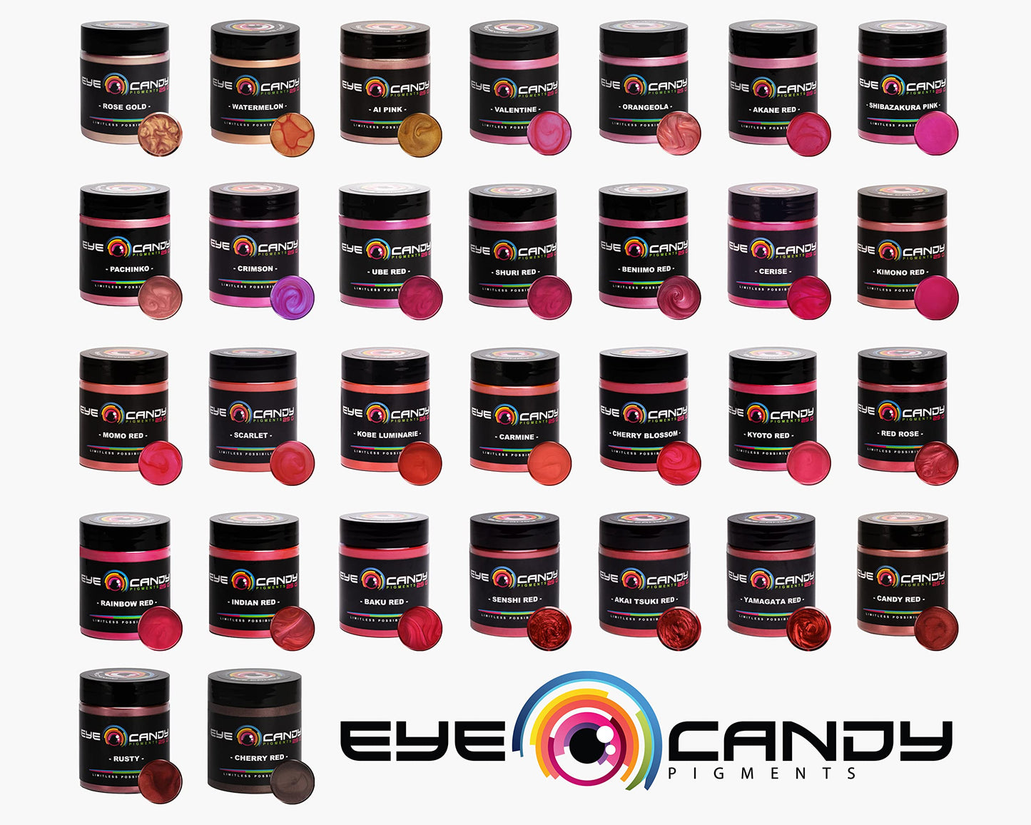 Eye Candy Pigments Premium Red Mica Powder - Valentine Red (50gr) - for Epoxy, Resin, Soap, Paint, Woodworking, Acrylic Pouring, Bath Bombs, Fishing Lures - DIY Arts and Crafts Additive