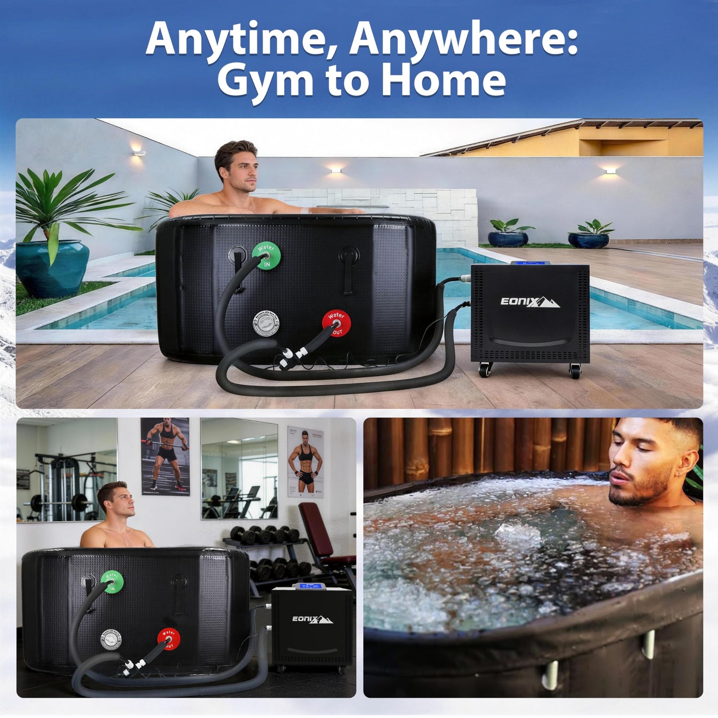 EONIX 1/2 HP Cold Plunge Chiller for Ice Bath – Upgraded Faster Cooling to 42°F, Built-in Filter & Pump, Insulated Hoses, Energy Saving & Low Noise – for Home Athlete Recovery & Cold Water Therapy