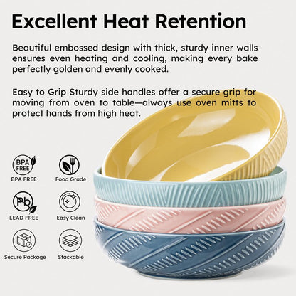 Dafuceramic 8.5Inch Pasta Bowls, 36OZ Serving Bowls, Salad Bowls Set of 4 Ceramic Sturdy & Stackable, Ideal for Housewarming, Festivals, Multicolor (36 OZ)