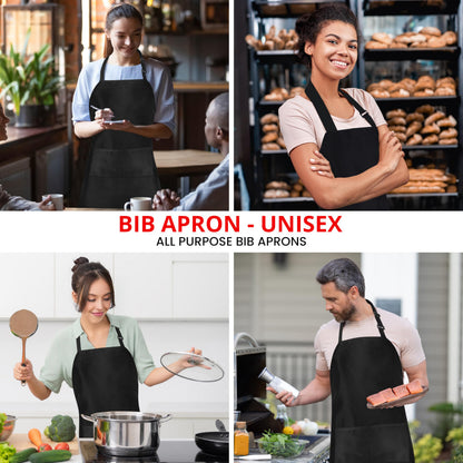 Utopia Kitchen 10 Pack Bib Apron, Unisex Adjustable Aprons with 2 Pockets, Waterdrop Resistant Cooking Kitchen Chef Apron for Men Women