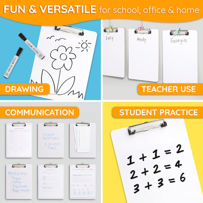 Blue Summit Supplies 30 Pack Dry Erase Clipboard, Whiteboard Clipboard for Classroom, White Board with Front Surface and Low Profile Clip, Designed for Classroom and Business Use
