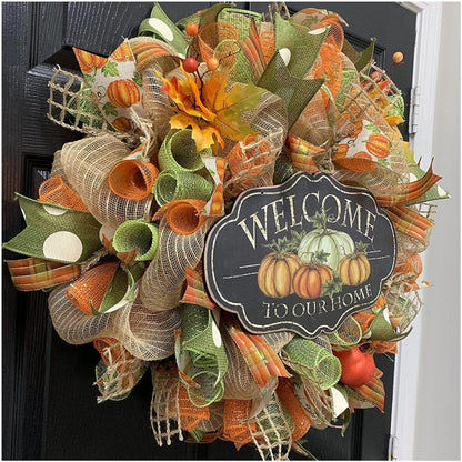 JStnana 3 Rolls Orange Moss Green Burlap Deco Mesh Ribbon for Wreath Making Supplies, 10 Inch x 30FT Metallic Foil Deco Mesh Fabric for Fall Thanksgiving Halloween Door Wreath Swags and Decorating