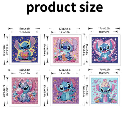 JYLMOOD 6 Packs 5D Diamond Art Kits for Kids Beginners, Full Drill 5D Cartoon Diamond Painting Kits for Adults, DIY Big Gem Art Paintings Kits for Kids Ages 8-12, Home Wall Decor 6x6 Inch