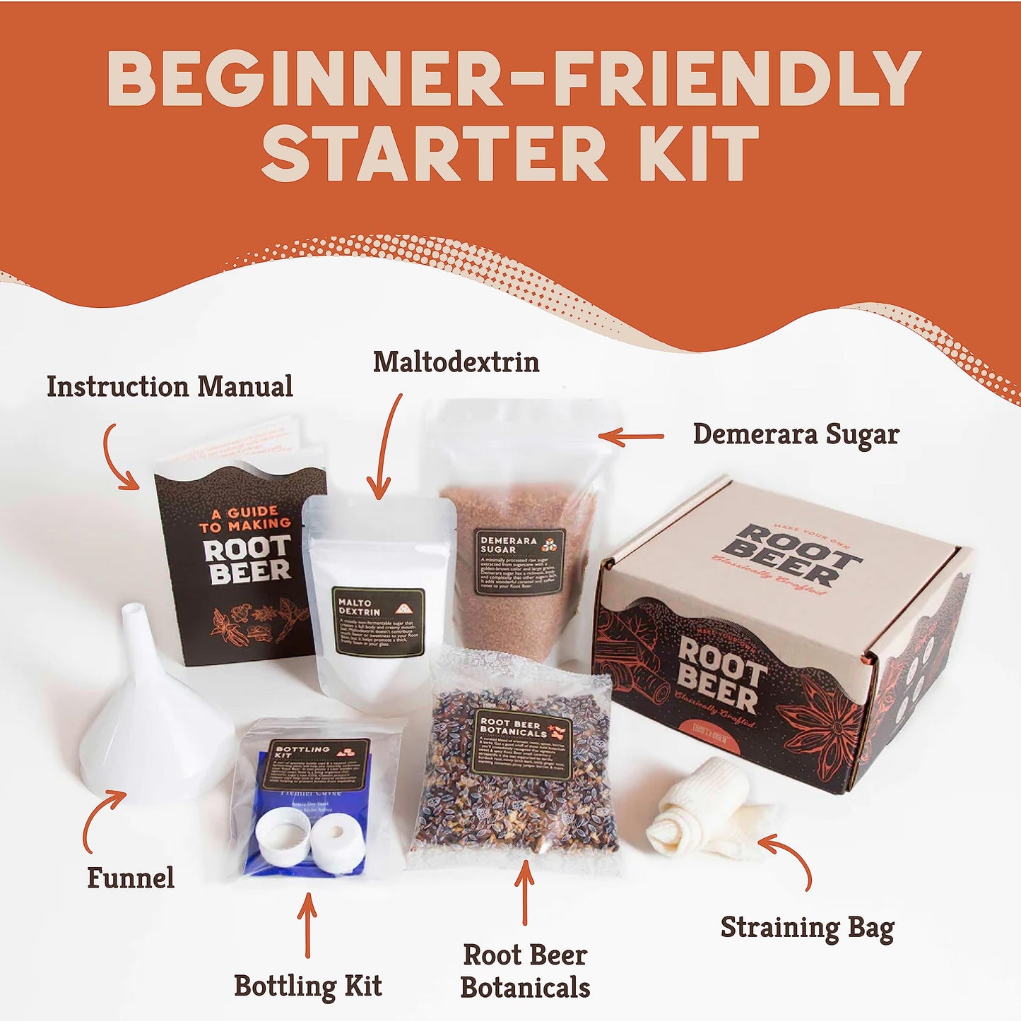 Craft A Brew - DIY Make Your Own Craft Root Beer - Complete Equipment and Supplies - Starter Home Brewing Kit - 1 Gallon