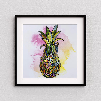 DIAMOND ART BY LEISURE ARTS Pineapple, 12"X12", Intermediate Diamond Painting Kits for Adults, Art for Adults, Kit, Painting