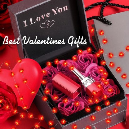 Aogist 50LED Valentine's Day Fairy Lights -16ft Super Bright 3D Red Heart String Light Battery Operated Mather's Day Gift Decor for Indoor/Outdoor Party Home Yard Tree Decor,1 Pack