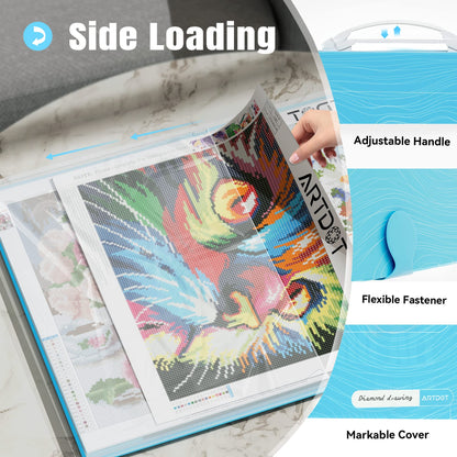 ARTDOT A2 Storage Book for Diamond Art Kits, Diamond Art Portfolio Folder with 30 Pocket Slevees Protectors (39.7 x 56cm)