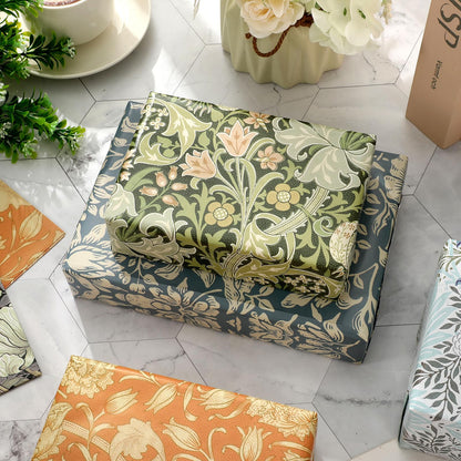 JarThenaAMCS 12 Sheets William Morris Wrapping Paper -Not Roll- Retro Floral Greenery Gift Wrap Paper Folded Flat Art Sheet for DIY Crafts Wedding Baby Shower Birthday, 19.7 x 27.6 Inch