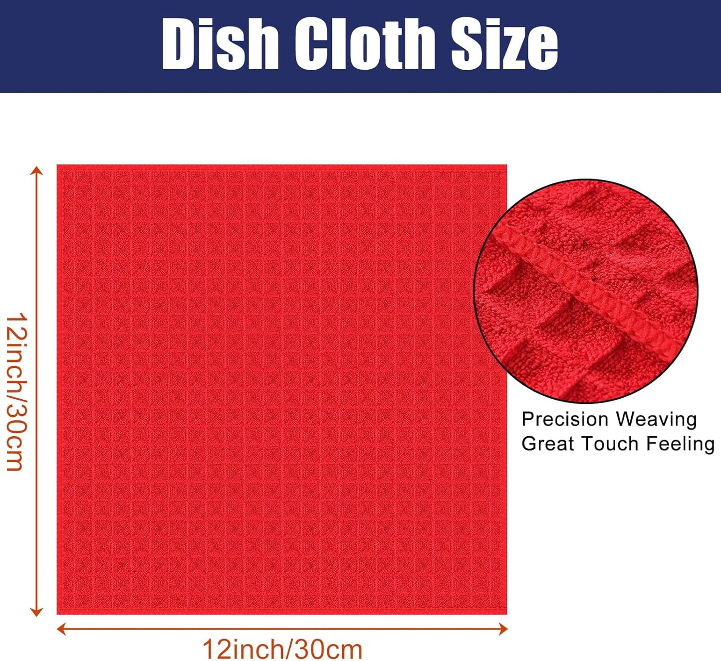 12 12 Inch 6 Pack, Homaxy Microfiber Waffle Weave Kitchen Dish Cloths, x Ultra Absorbent and Solid Color Dish Towels