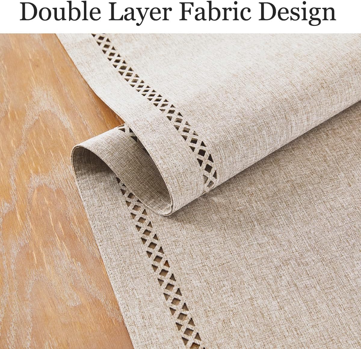 13 36 Inch 36 Inches 13x36 Inches, Burlap Style Farmhouse Table Runner, x Coffee, Rustic Geometric Hollow Table Runners