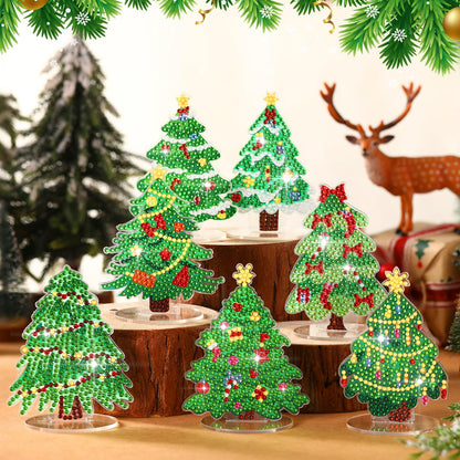 DoubleFill 9 Pcs Luminous Christmas Diamond Painting Tabletop Decor Double Sided Xmas Diamond Art Kits for Adults Glow in the Dark Christmas Centerpieces for Table Desktop DIY Crafts