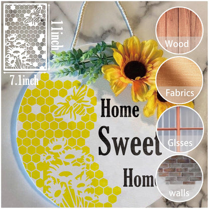 8 Pieces Stencils for Crafts Reusable Texture Spider Stencils Net Wood Grain Stone Spray Paint Layering Stencil Templates for DIY Scrapbook