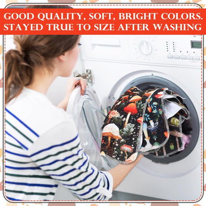 Noveread 36 Pack Mushroom Reusable Cleaning Cloths Washable Cotton Kitchen Towels for Home (Stylish Color)