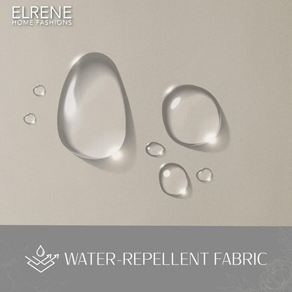 Elrene Home Fashions Matine Weatherproof Tab-Top Indoor/Outdoor Curtain Panel, 52”W x 108”L, Taupe